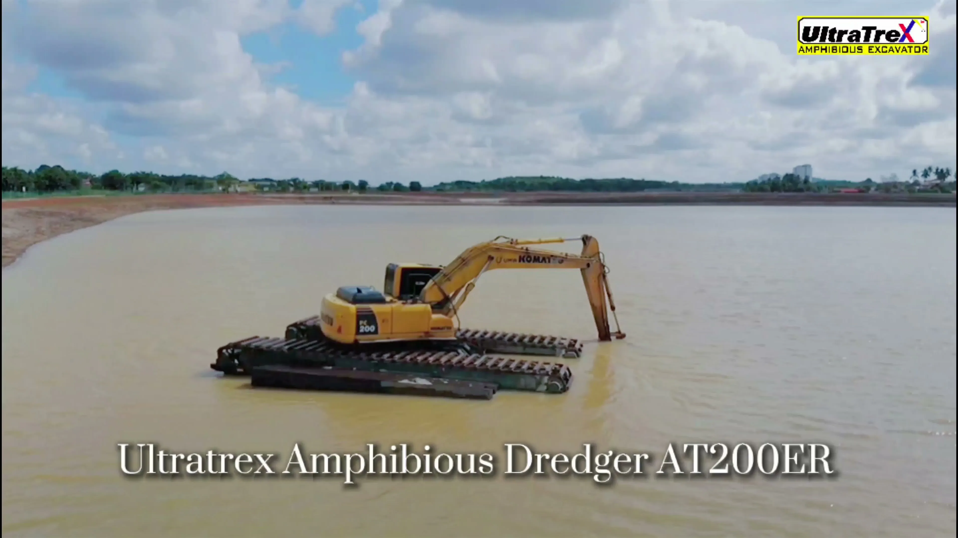 Ultratrex Amphibious Dredger AT200ER working for another new mission of deepening water reservoir.