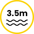 work in deeper water up to 3.5 meter