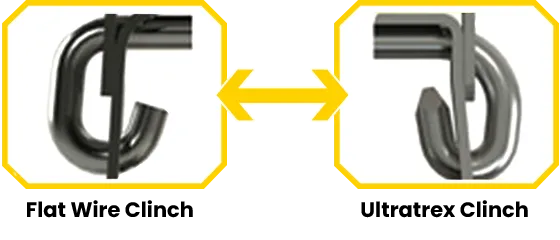 Flat wire clinch and Ultratrex clinch comparision