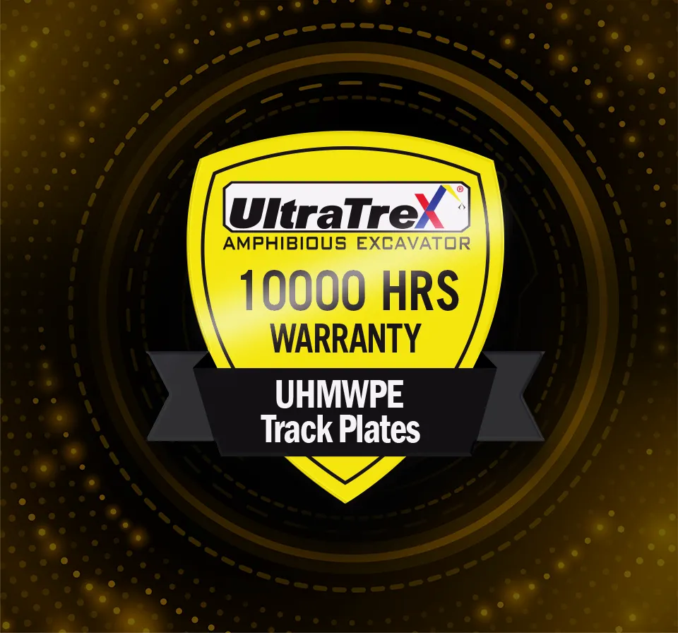 Ultratrex, the only company who warranty the UHMWPE track plates up to 10000 hours against cracks.